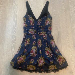 Free People Floral V Cut Mini Dress